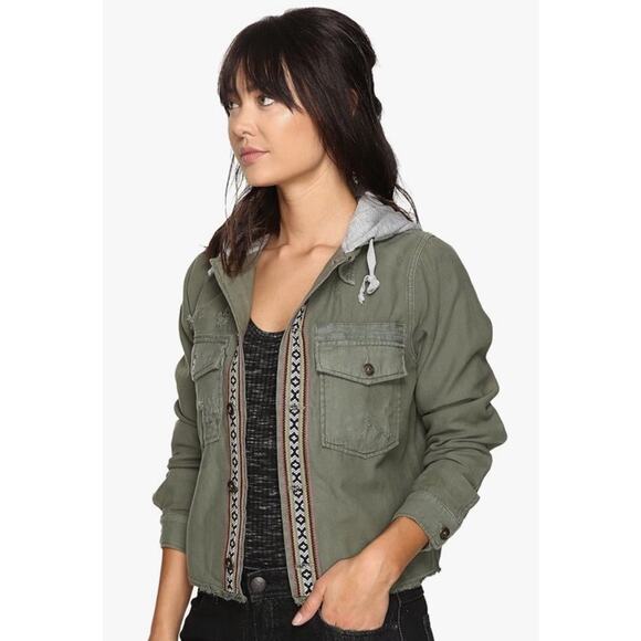 Free People Women's Weekend Wanderer Military Jacket Moss S/P - Picture 7 of 16